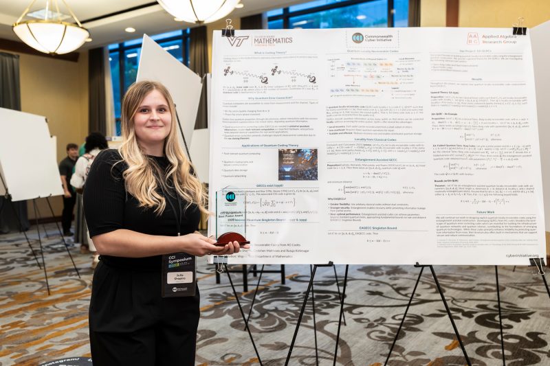 2026 CCI Symposium Best Poster Award winner Julia Shapiro from Virginia Tech at CCI Symposium 2026 in Richmond, Va.