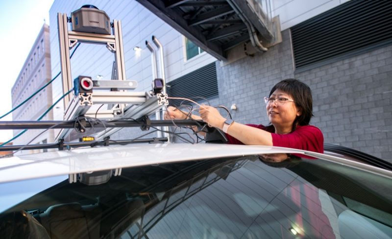 Student works on autonomous vehicle at George Mason University