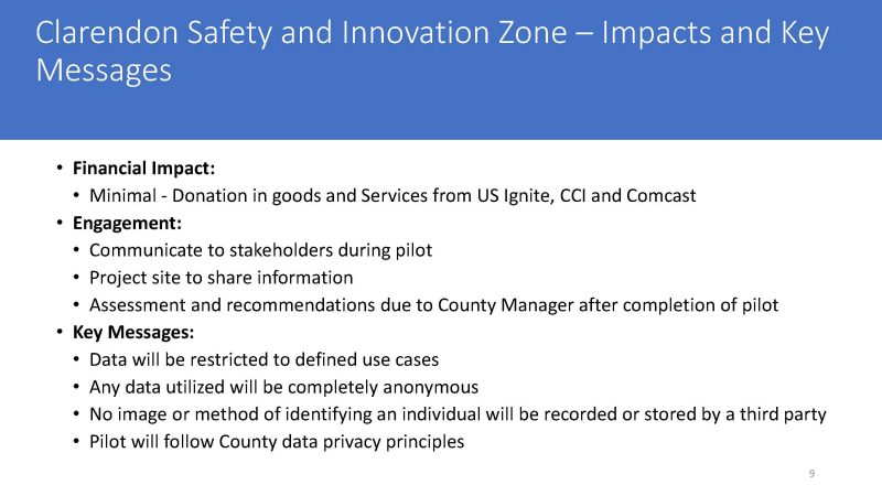 Clarendon Safety and Innovation Zone - Impacts and Key Messages