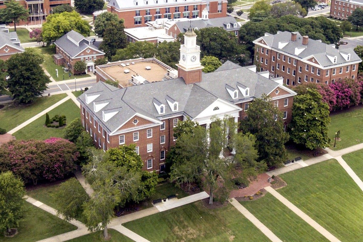 Exterior view of Virginia State University Campus