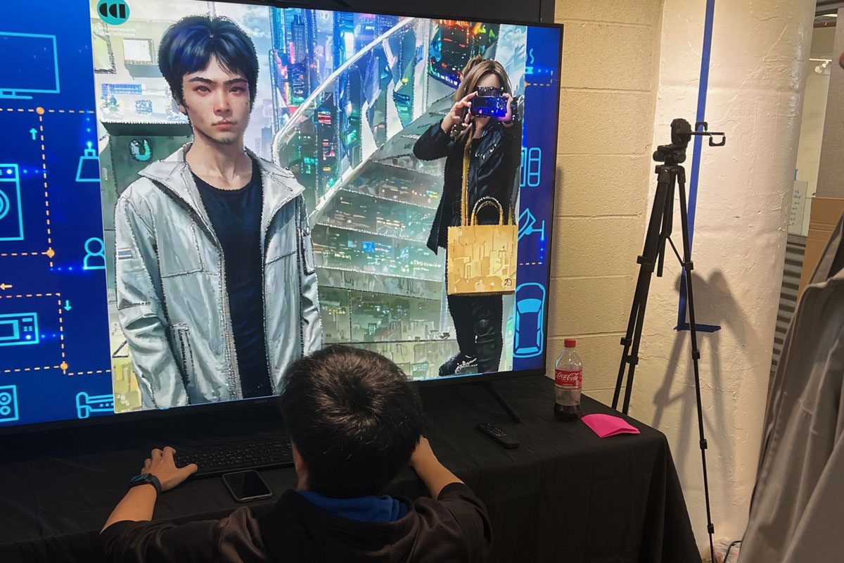 Student installs digital display on CyberArts