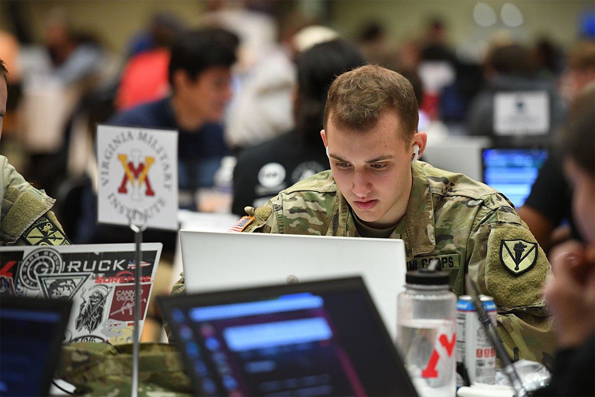Virginia Military Institute student at Cyber Fusion 2023