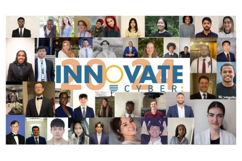 collection of portraits around Innovate Cyber logo