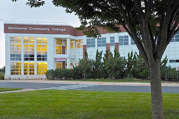 Exterior view of Germanna Community College Daniel Technology Center in Culpeper, Virginia