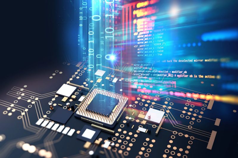 abstract computer chip illustration